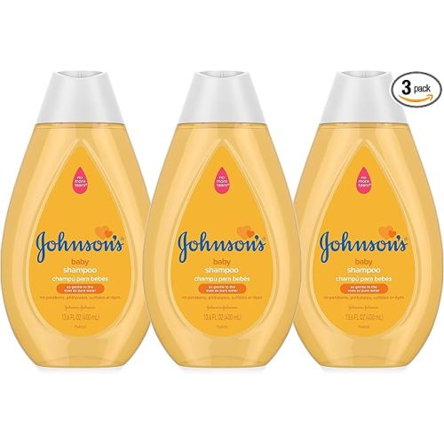 Johnson's Baby Shampoo with Tear-Free Formula, Shampoo for Baby's Delicate Scalp & Skin & Gently Washes Away Dirt & Germs, Free of Parabens, Phthalates, Sulfates and Dyes, 13.6 fl. oz (Pack of 3)