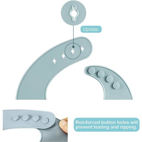 PandaEar Set of 3 Cute Silicone Baby Bibs for Babies & Toddlers (10-72 Months) Waterproof, Soft, Boys & Girls, Non Messy (Brown/Blue/Green)