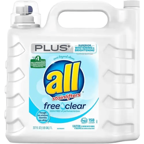 all Liquid Laundry Detergent, Free Clear for Sensitive Skin, (Free Clear, 237 Fluid Ounces)