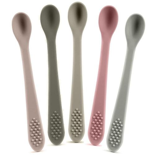 Baby Spoons - Infant Spoons First Stage - Silicone Baby Spoon For Self Feeding - First Stage Baby Feeding Spoon Set Gum Friendly - Bpa Free