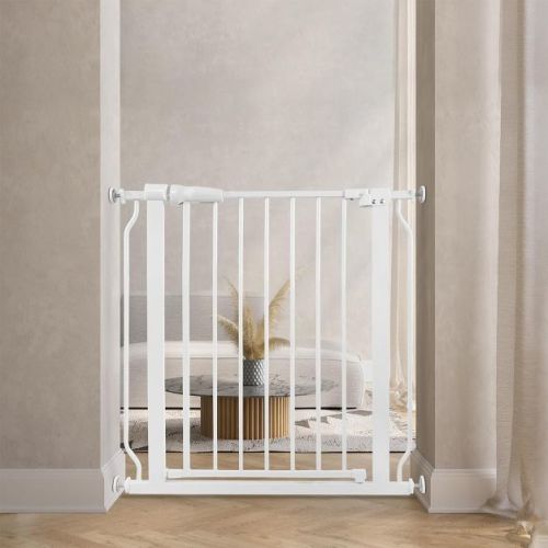 BalanceFrom Walk-Thru Safety Gate for Baby and Pets, Child Proof Fence for Doorways, Stairways, Hallways, 29.1" to 33.8" Opening, 30" Height, White