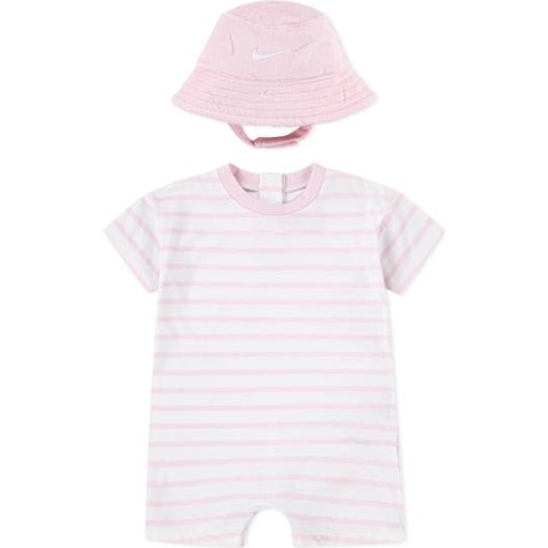 Cotton Blend Terry Romper & Hat Set, 6M
