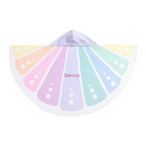 Rainbow Shell Kid Beach Hooded Towel UPF 50+