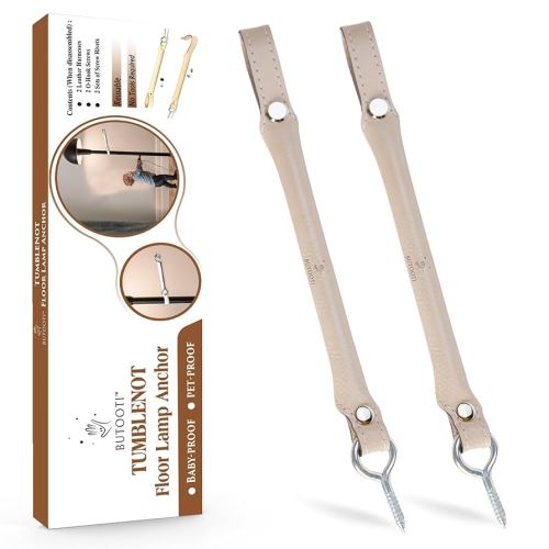 TUMBLENOT Floor Lamp Anchor for Baby proofing (2PCS) First of Its Kind Prevents Standing Lamps from Falling –Reusable for Generations, Compliments Home Decor, No Tools Needed, Baby Safety Pet Safety