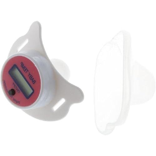 High Accuracy Thermometer LCD Display Nipple-Shaped Pacifier Babies's Heating Fever Monitor Gauge Pink/Blue Digital for Baby Oral Mouth Temperature Measuring Nipple