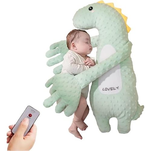 Baby Patter for Sleep Aid, Pat Pillow Soother, Choco Bear Soothing Palm, Back Butt Patter for Sleep, Patting Sleeping Toy, Mother's Slapping (Green Dinosaur)