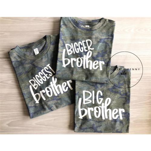 Big Brother Shirt, Little Brother Shirt, Pregnancy Reveal, Matching Shirts, Big Brother Announcement, Pregnancy Announcement, Camo