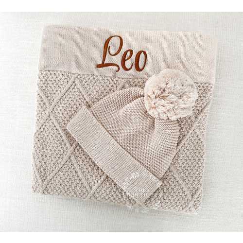 Soft Diamond Knit Baby Blanket, Personalised baby Blanket, Baby Shower Gift, Newborn Baby Gift, Newborn keepsake, Personalized Baby Blanket