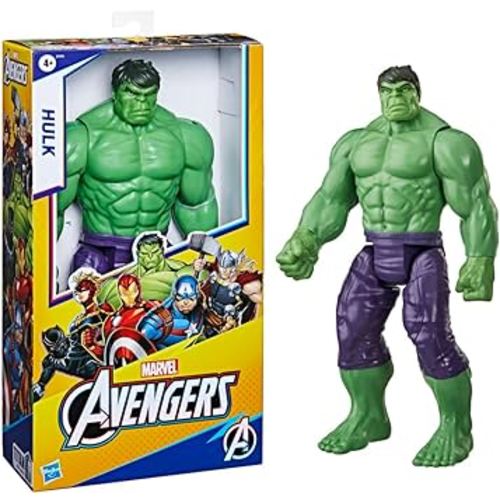 Avengers Marvel Titan Hero Series Blast Gear Deluxe Hulk Action Figure, 12-Inch Toy, Inspired by Marvel Comics, for Kids Ages 4 and Up , Green