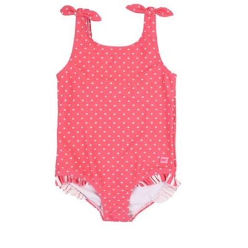 RuffleButts Girls Tie Shoulder One Piece - Rainbow Tie Dye, Size : 3-6 Months