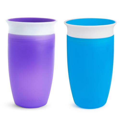 Munchkin® Miracle® 360° Spoutless Sippy Cup, 10 oz, Blue/Purple, Unisex, 2 Pack