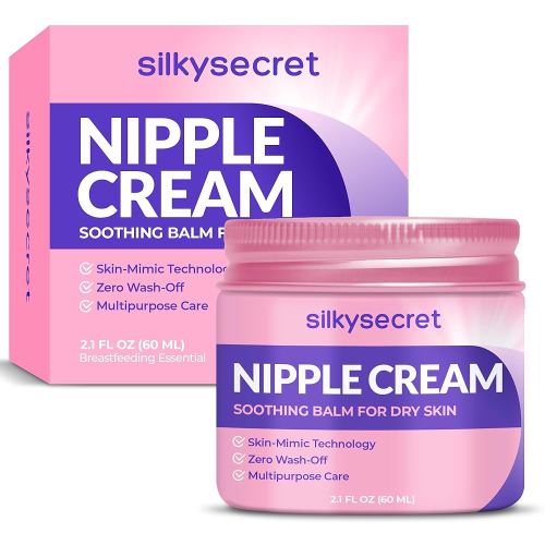 Nipple Cream, Nipple Cream Safe for Breastfeeding, Organic Lanolin Free Nipple Butter, Dry Cracked Nipples Postpartum Essentials, Nipple Balm for Nursing & Pumping Moms, Safe for Baby