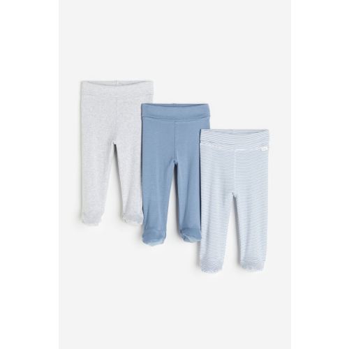 3-pack Pants, Light blue/striped
