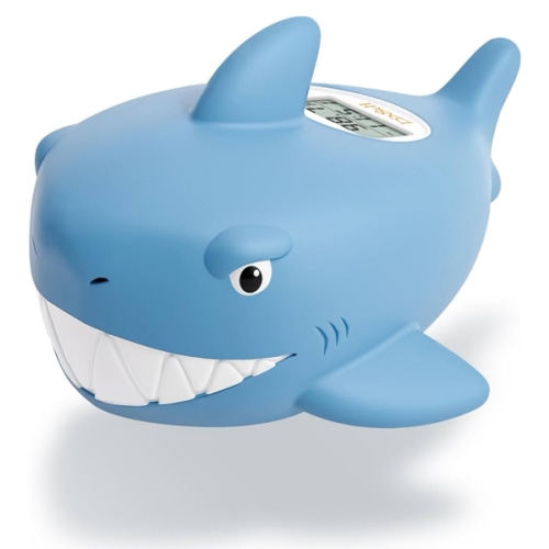 b&h Baby Bath Thermometer with Timer and Clock, Suitable for Bathing and Their Nursery, Waterproof and Floats in Water, Accurate Temperature Readings, Safety Toddler Bathtub Thermometer, Shark