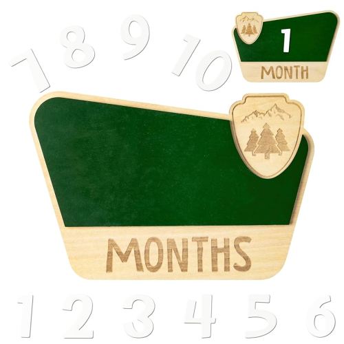 R HORSE Baby Monthly Milestone Cards, National Park Wooden Monthly Milestone Discs with Number Cards, Newborn Months Signs Announcement Baby Shower Christmas Gifts Photography Props for Boy Girl