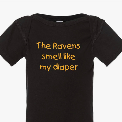 Steelers Fan Ravens Smell Like My Diaper Baby Bodysuit - Black