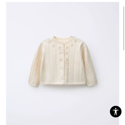 OPENWORK AND EMBROIDERED KNIT CARDIGAN 3-6 months - Ecru | ZARA United States