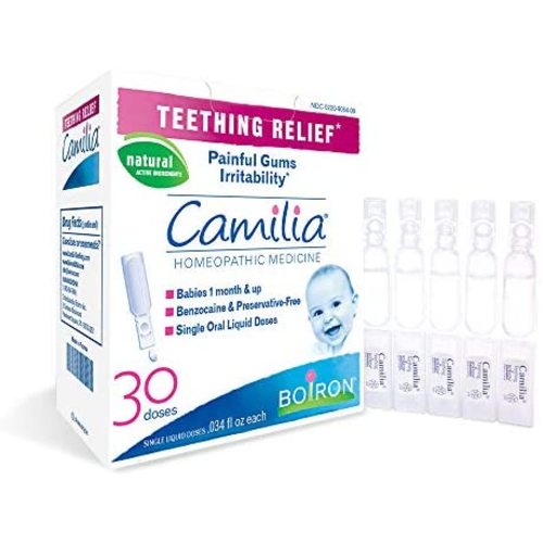 Boiron Camilia, 30 Doses, Homeopathic Medicine for Teething Relief - 30 Count (Pack of 1)