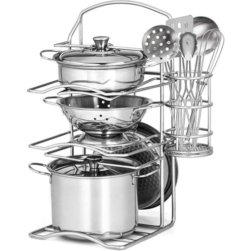 12Pcs Kids Pots and Pans Playset, Pretend Play Kitchen Set Toy Stainless Steel Pots and Pans Cooking Toys Accessories for Kids Toddler Age 3 Years Old