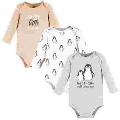 Hudson Baby Cotton Long-Sleeve Bodysuits, 3- Pack, Newborn- 24 Months
