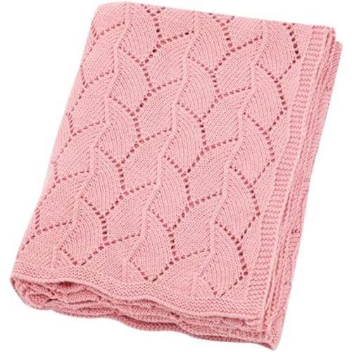 Baby Blankets 100% Cotton,Soft & Breathable,Airy Cellular Holes,Newborn Infants Toddlers,Crib Stoller, Pink 30"x 40"