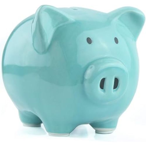 Blue Piggy Banks, Piggy Bank for Girls Boys Kids A New for White Piggy Bank for Boys,Girls,Kids,Adult Coin Bank