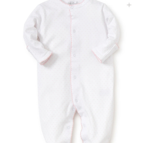 White/Pink New Kissy Dots Print Footie