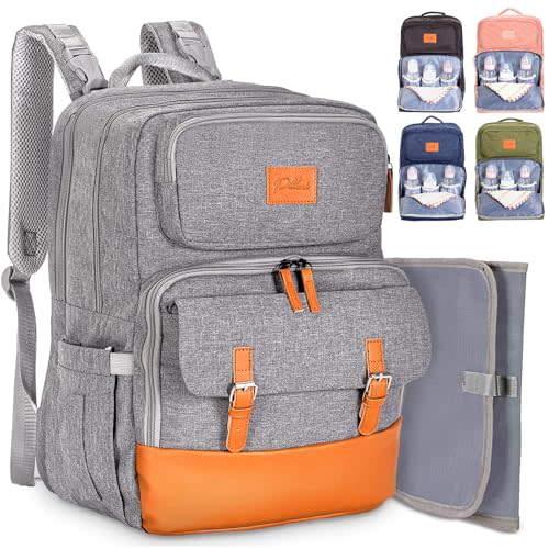 PILLANI Diaper Bag Backpack for Boys & Girls - Large Travel Bag with Changing Pad - Baby Registry Search & Shower Gifts - Newborn Essentials Must Haves