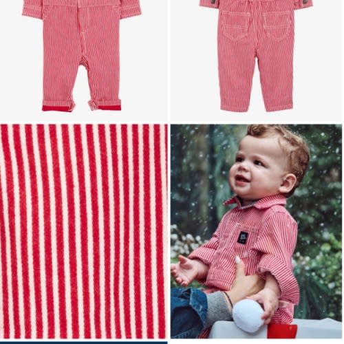 Baby Striped Button-Front Jumpsuit