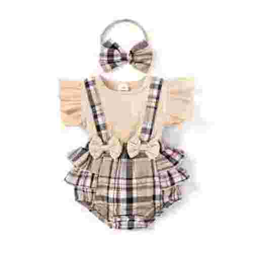 PatPat Baby Girl Clothes Ruffle-sleeve Romper & Headband Set, Sizes 3-6 Months