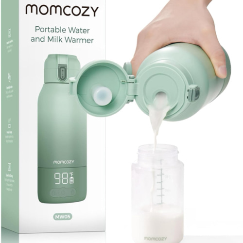 Momcozy Portable Milk Warmer for Travel – Dual Heating Modes for Breast Milk & Water, Portable Bottle Warmer with Fast Heating & Long Battery Life, 17 Ounces Large Capacity to Meet Your All-Day Needs