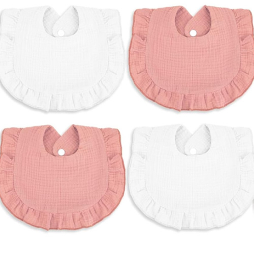 10 Pcs Baby Muslin Bibs Drool Bandana Soft Adjustable Baby Cotton Bibs for Newborn Baby Girl Boy Toddlers Infants Teething