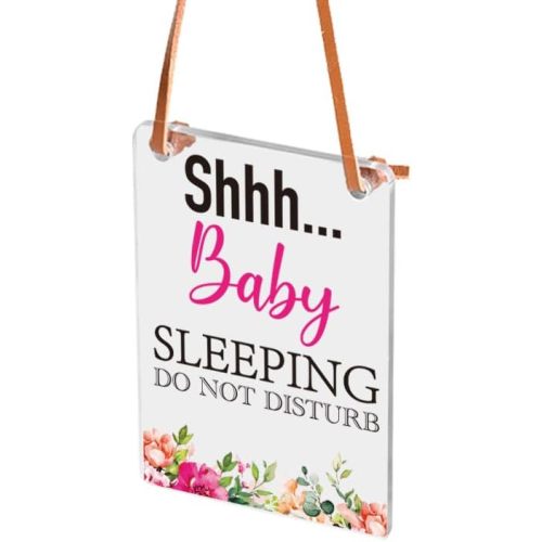 Cute Baby Sleeping Do not Disturb Sign，Funny Transparent Sign， for Home Wall Decor Acrylic Plaque，Bedroom,Hospital,Nursery,Home Outside the door Tag of Hanging(5x3 inch)