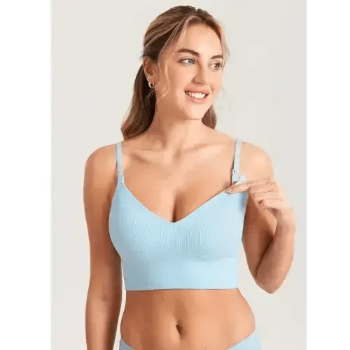 Ribbed V Neck Nursing Bralette