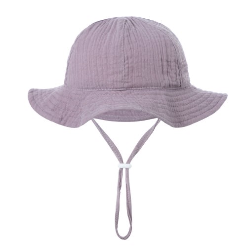 Baby Summer Bucket Hat, Infant Wide Brim Fisherman Hat with Chin Strap