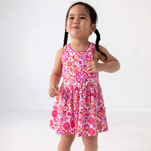 Coastal Gems Cross Back Skater Dress with Bloomer – Little Sleepies