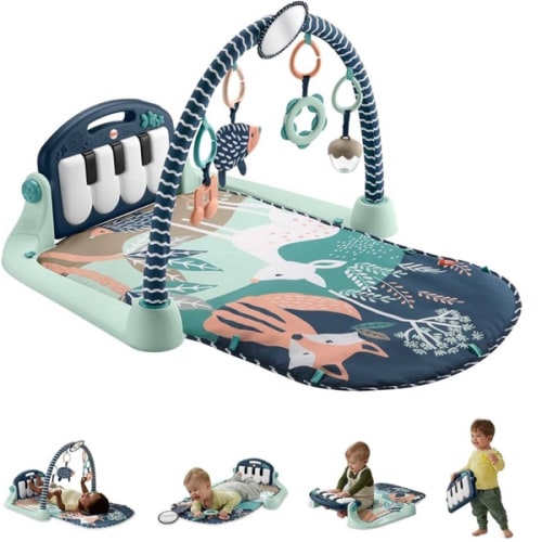 Fisher-Price Baby Playmat Kick & Play Piano Gym with Musical and Sensory Toys for Newborn to Toddler, Navy Fawn : Amazon.com.au: Baby