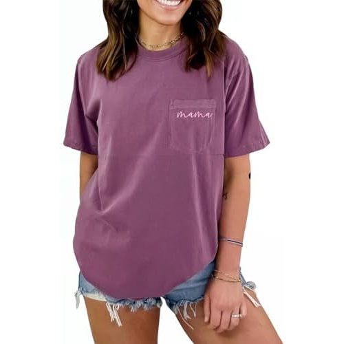 Comfort Breastfeeding Shirts for Women Mama Zipper Nursing Tops Distressed Pregnancy Clothes with Pocket