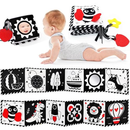 Black and White High Contrast Baby Toys 0-6 6-12 Months Soft Book for Newborn Brain Development Tummy Time Toys Infant Sensory Crinkle Toys 0-3 3-6 Month Montessori Learning Activities for Babies : Amazon.com.au: Baby