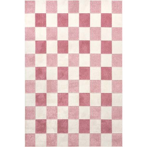 Alexie Two-Tone Checkered Rug | Pink