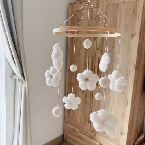 Flower Mobile, Nursery Decor, Newborn Mobile, Crib Accessories, Hanging Decoration, Floral, Baby’s Room, Gender Neutral, White
