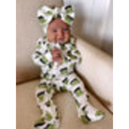 Organic Waffle Ruffle Zip Footie, Halloween Monster – SpearmintLOVE