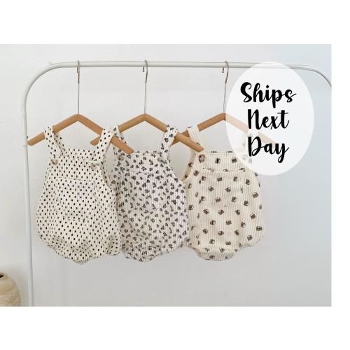 Newborn Floral Baby Clothes Bubble Romper Infant Coming Home Outfit Trendy Print Bear Cotton Jumpsuit Baby Shower Gift New Baby 3-6 Months