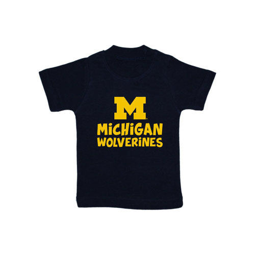 Michigan Wolverines Infant Playful Short Sleeve T-Shirt Navy Blue