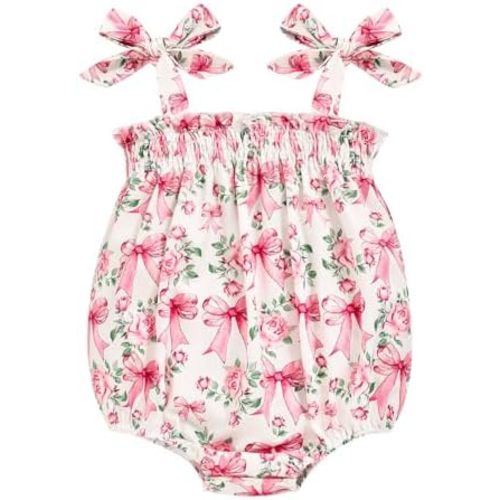 Baby Girl Summer Clothes Newborn Girl Outfits Cute Strap Baby Girl Romper Jumpsuit Infant Floral One Piece Bodysuit