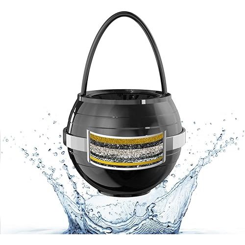 Bathtub Water Filter for Tub with Overflow,2,500 Gallons of Filtration,8 Stages Bath Filter,Remove contaminants,Chlorineand Fluoride,Hardwater Softener,BPA Free(Upgrade Version),Black