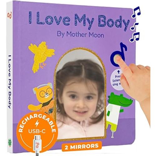 Cali's Books I Love My Body by Mother Moon | Musical Books for Toddlers 1-3 | Books for 1 Year Old | Books for 2 Year Old | Interactive Sound Book | Emotions & Self-Love | Rechargeable