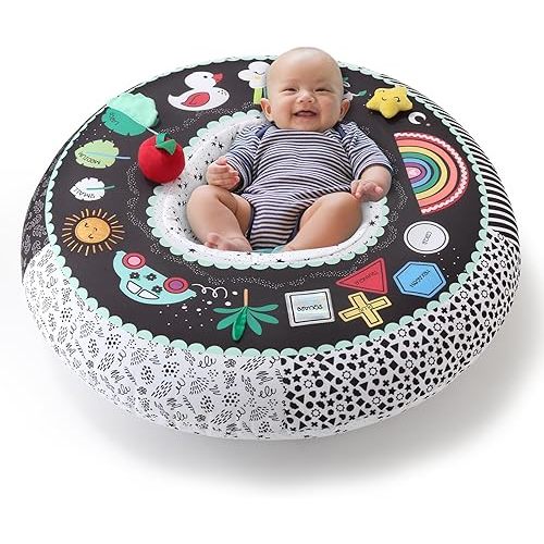 The Peanutshell Baby Boy or Girl Play Ring - Inflatable Seat, Sitting Support Chair, Unisex Activity Seats for Sitting Up, Play Ring for Babies 0-6 Months - Montessori