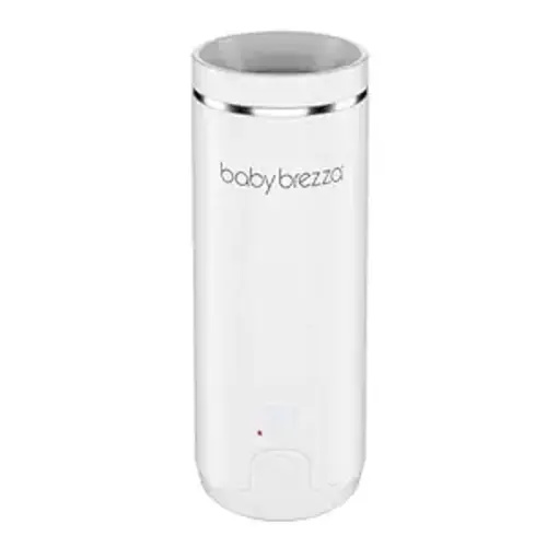 Baby Brezza Portable Warmer – 3X Faster Baby Bottle Warming - Travel Breastmilk and Formula Warmer - Safe, Even Heating - Up to 9oz - No Adapters, White