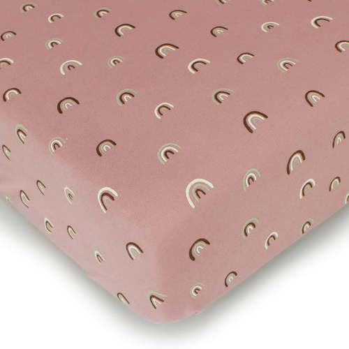 Organic Fitted Crib Sheet in Mauve Rainbow – L'ovedbaby